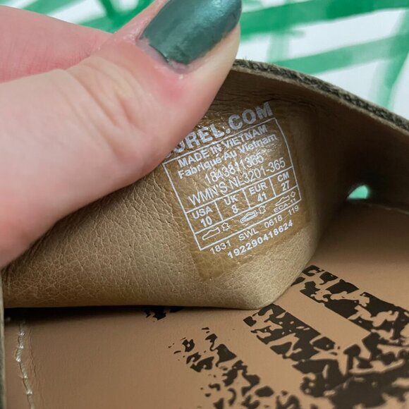 Sorel Ella Suede Cross Strap Sandals in Sage Green Women's Size 10 - Picture 3 of 7